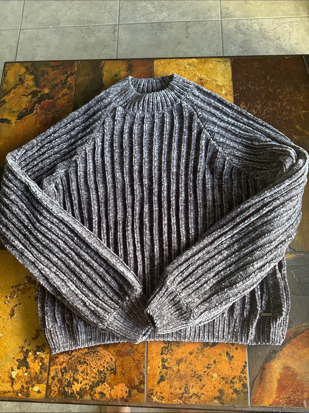 Gray Ribbed Crewneck Sweater - Classic Knit